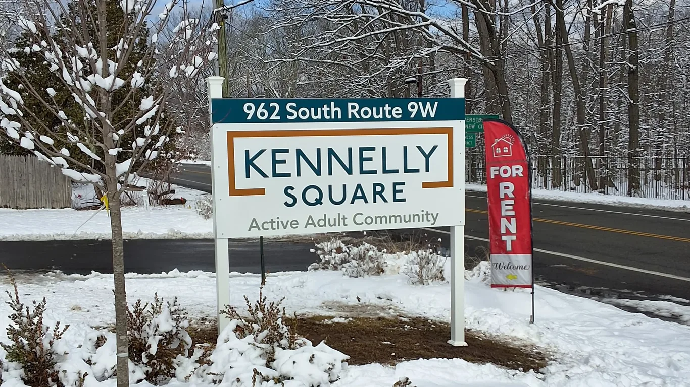 Post and panel sign for an active adult community by Marv'les Signs