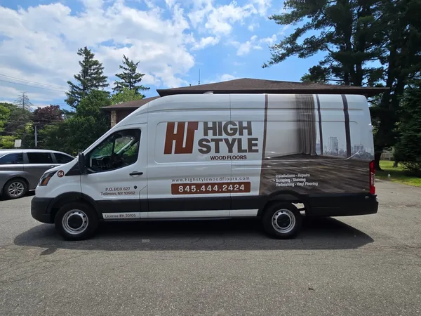 High Style Wood Floors van wrap by Marv'les Signs